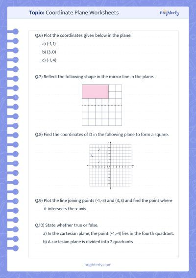 Printable Coordinate Plane Worksheets