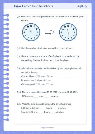 Elapsed Time Worksheet