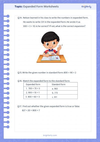 Standard, Expanded And Word Form Worksheets