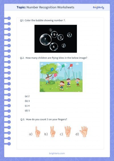 Number Recognition 1 20 Worksheets