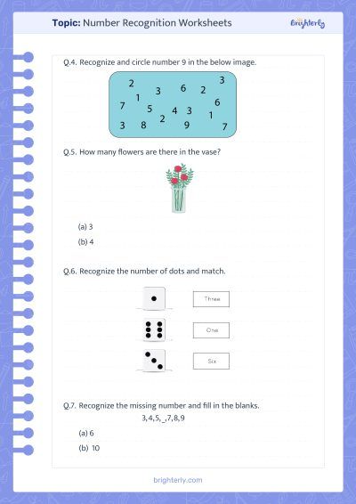 Number Recognition Worksheets 1-10 Pdf