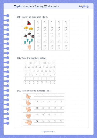 FREE Printable Tracing Numbers 1-20 Worksheets PDF