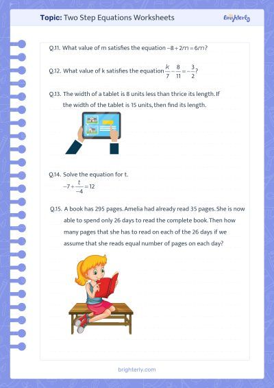 Two Step Equations Worksheet Pdf