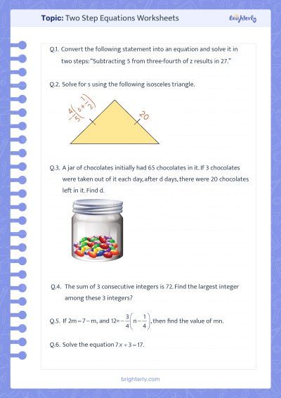 Two Step Equations Worksheet Answer Key