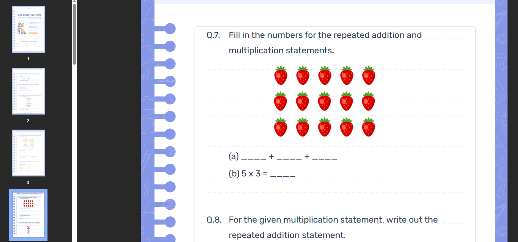 Listing multiples in order