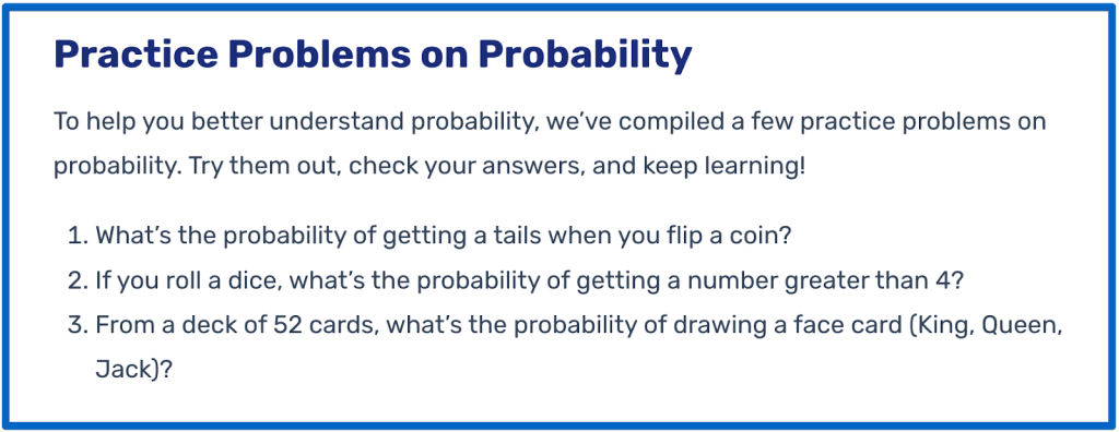 Probability word problems worksheet