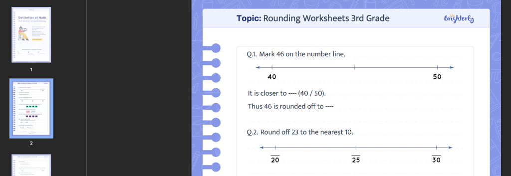 3rd grade rounding worksheets: Examples