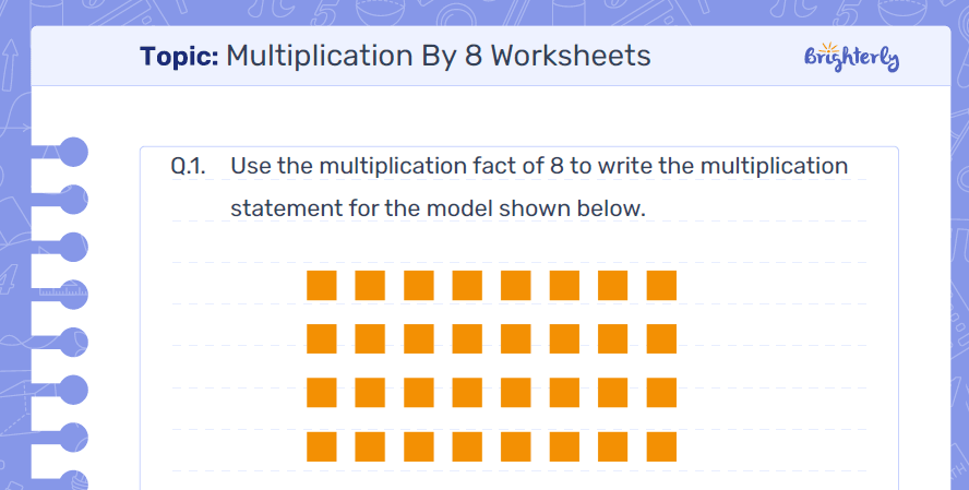 Multiplication By 8 Worksheets example