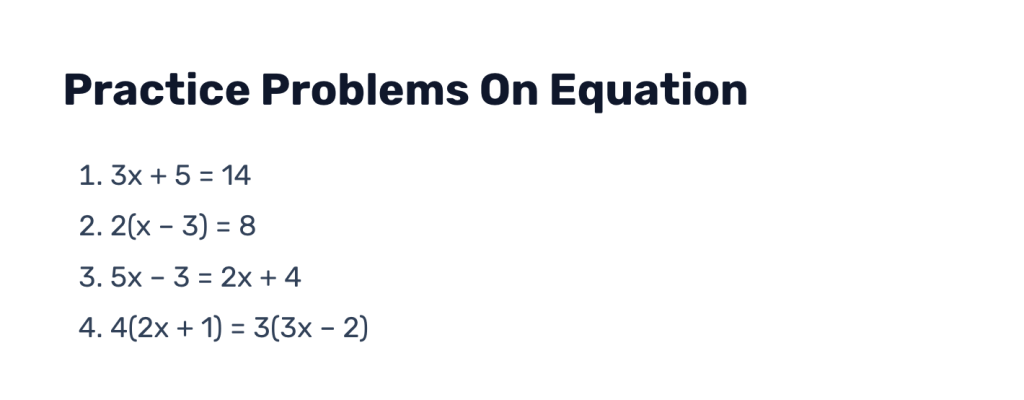 Solving equations with variables on both sides worksheet: Tests