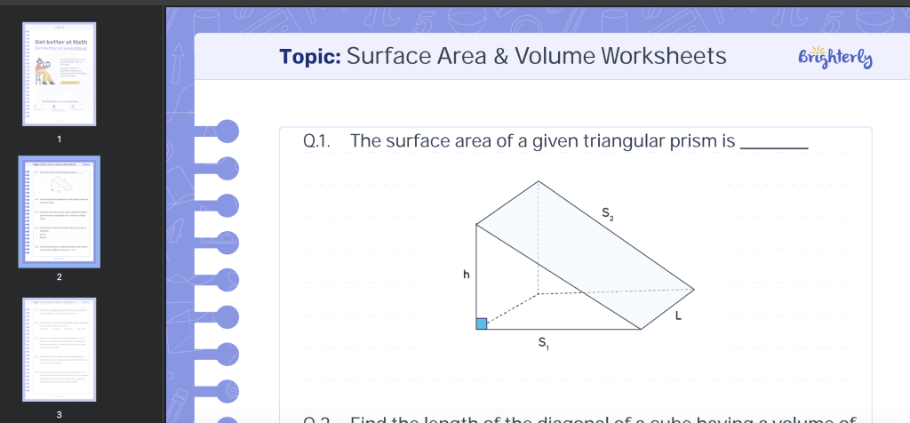 Surface Area And Volume Worksheets