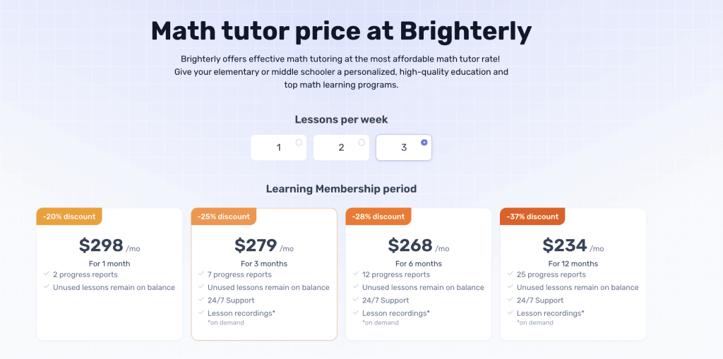 Math Tutor Price at Brigtherly