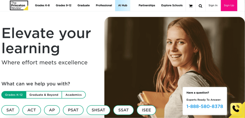 Best math tutoring service #7: Princeton Review
