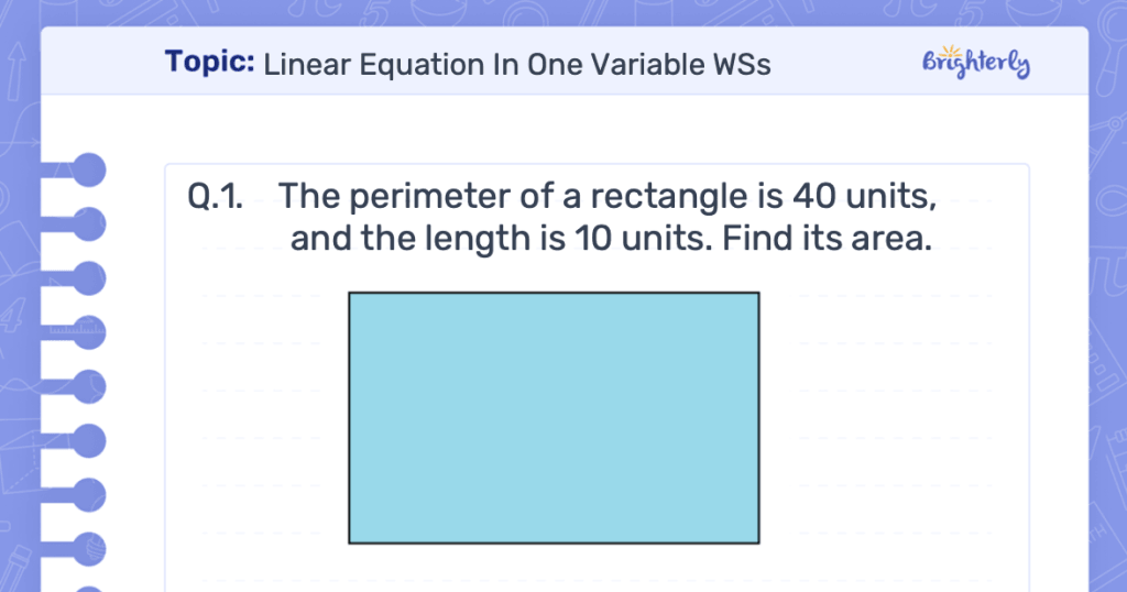 Linear Equation In One Variable Worksheets-example