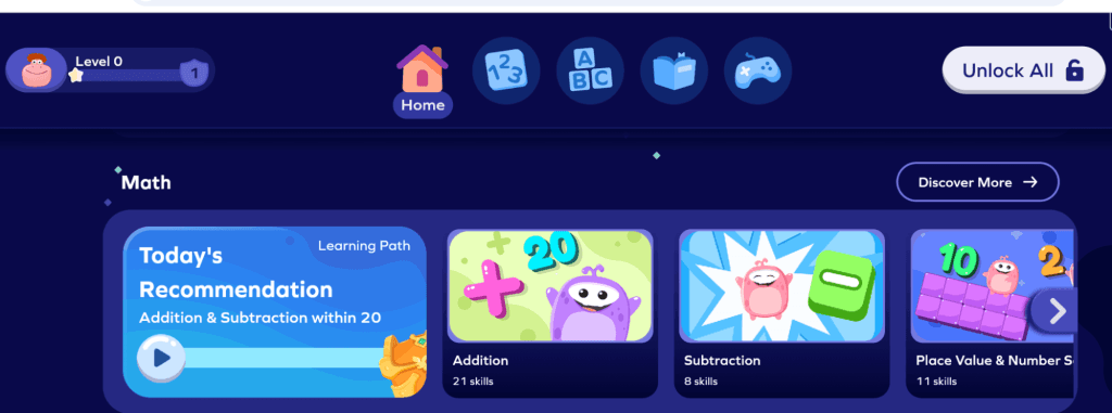 Math learning website #7: SplashLearn