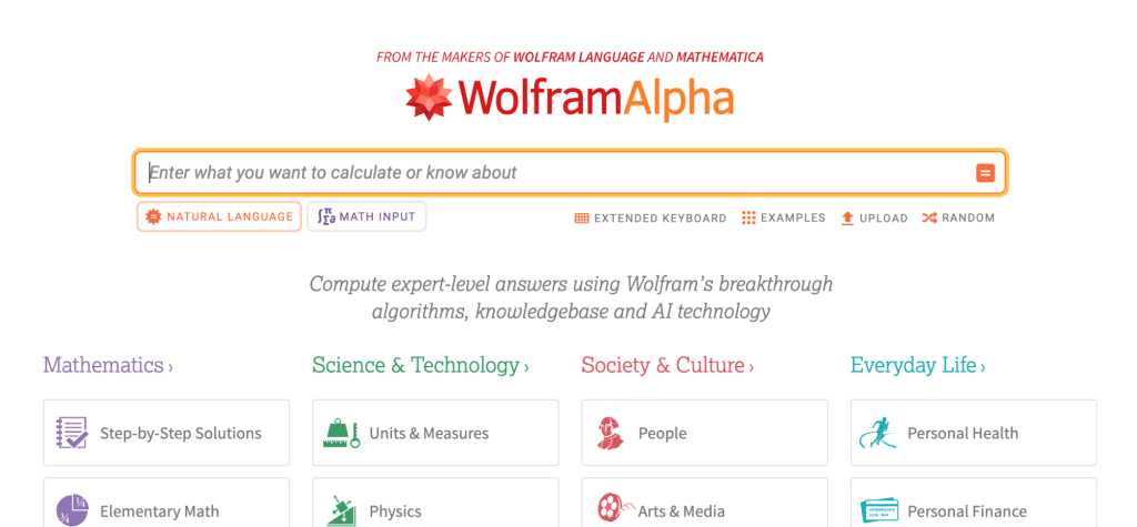Math learning website #11: WolframAlpha