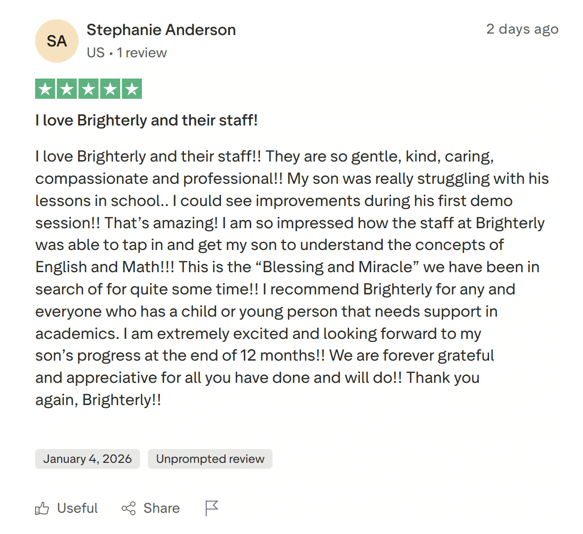 Brighterly: Features