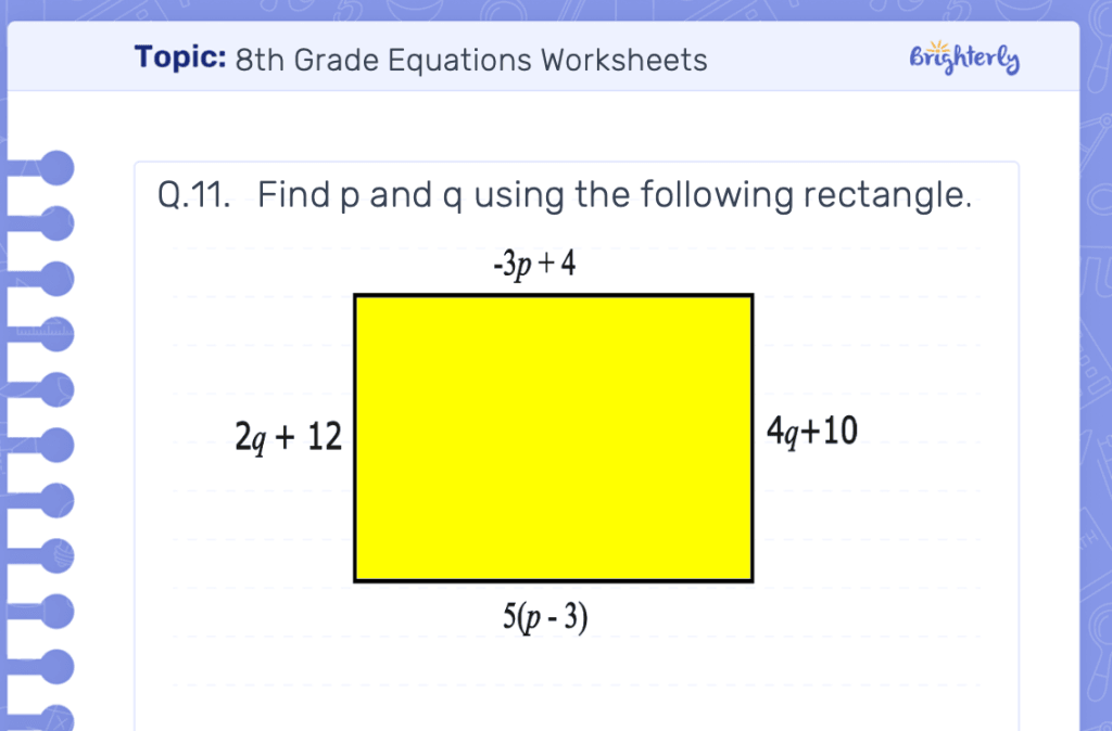 8th Grade Equations Worksheets-example