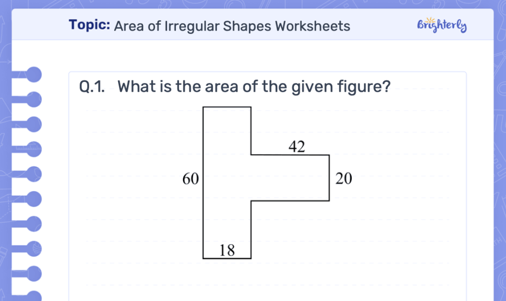 Area of Irregular Shapes Worksheets-example