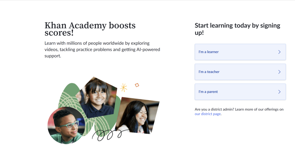 Khan Academy free online course platform
