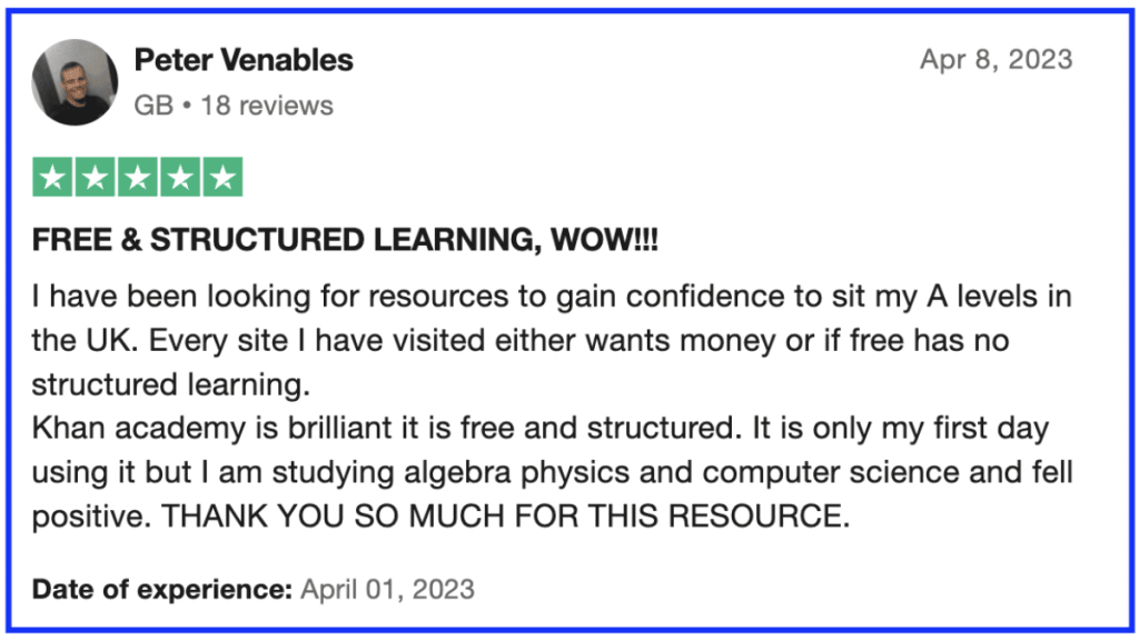 Here are a couple of things students (and parents) love about Khan Academy: