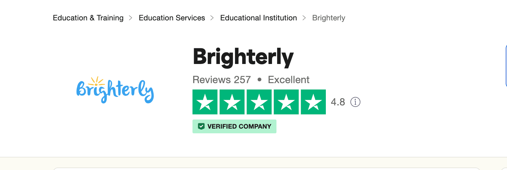 Khan Academy alternative #1: Brighterly on Trustpilot