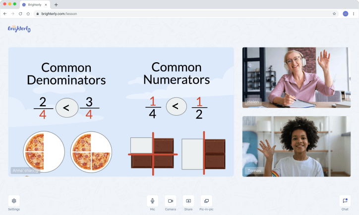 During the 1st free lesson, the math tutor  assesses the student’s level and provides feedback. Then, an assigned Brighterly math expert selects  a personalized program for the student.