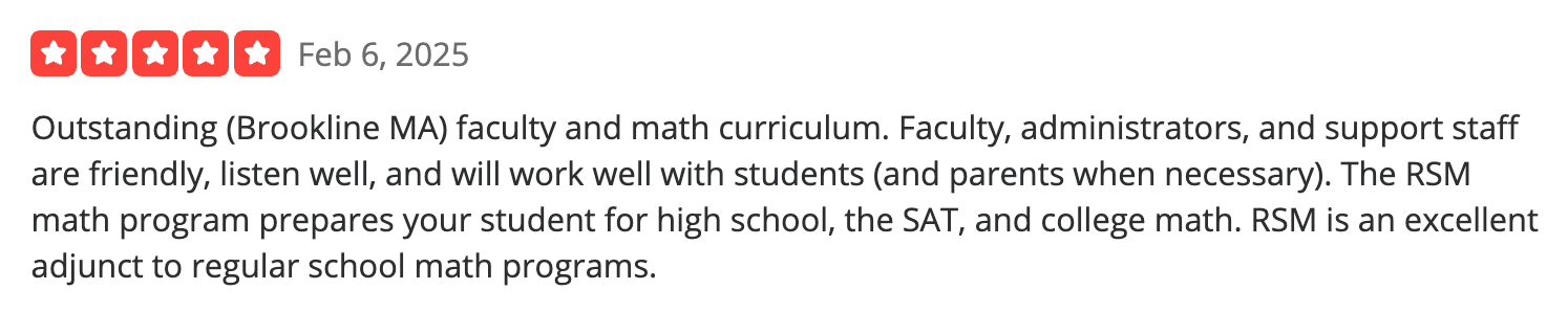 Russian School of Math Reviews