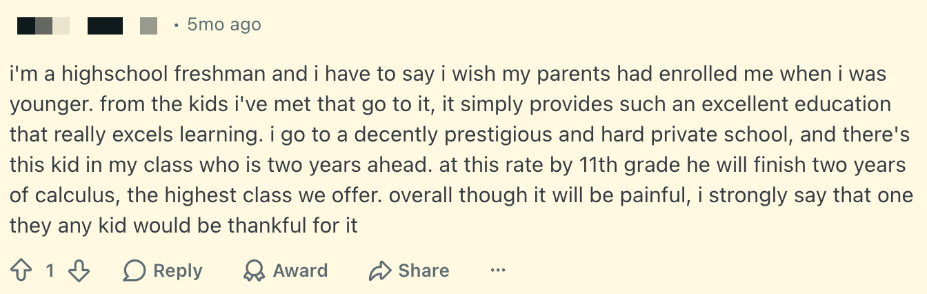 Russian School of Math Reviews