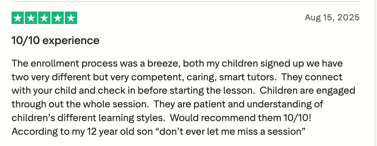 Brighterly reviews from parents