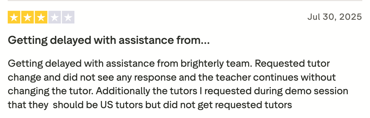 Brighterly reviews from parents