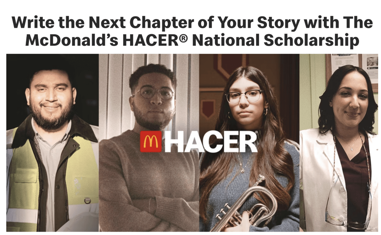 College scholarship for high school students #5: McDonald’s HACER Scholarship 2026