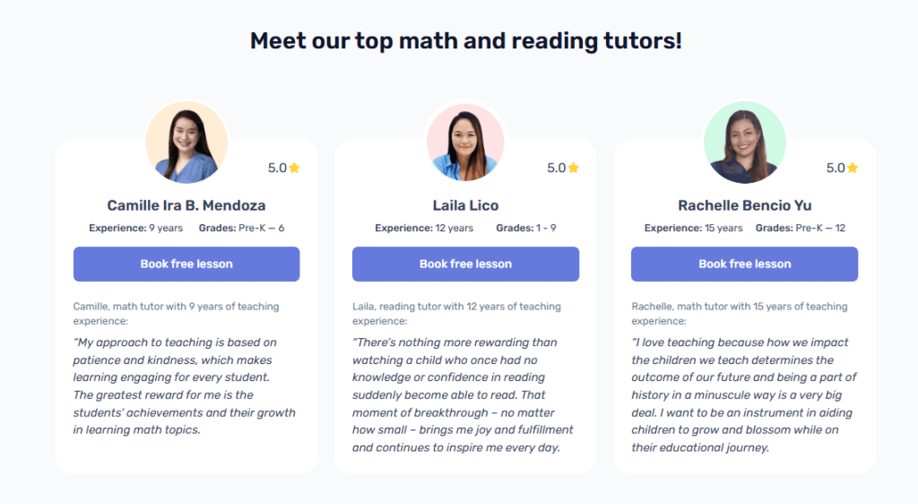 Brighterly reading and math tutoring platform: unique features