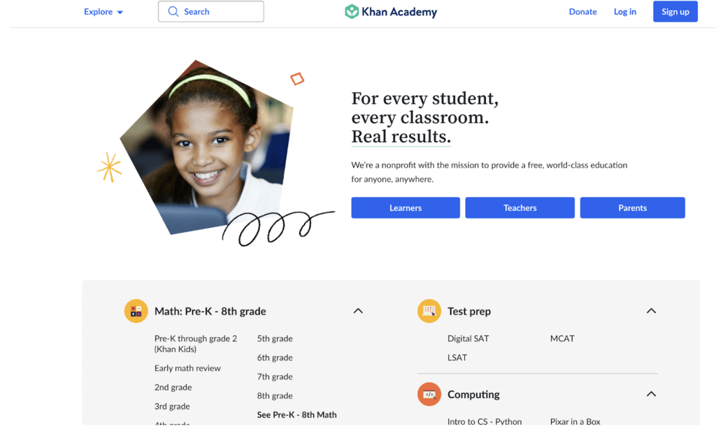 IXL Alternative #8: Khan Academy