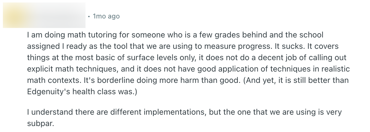 What Are the Disadvantages of iReady According to Reviews?