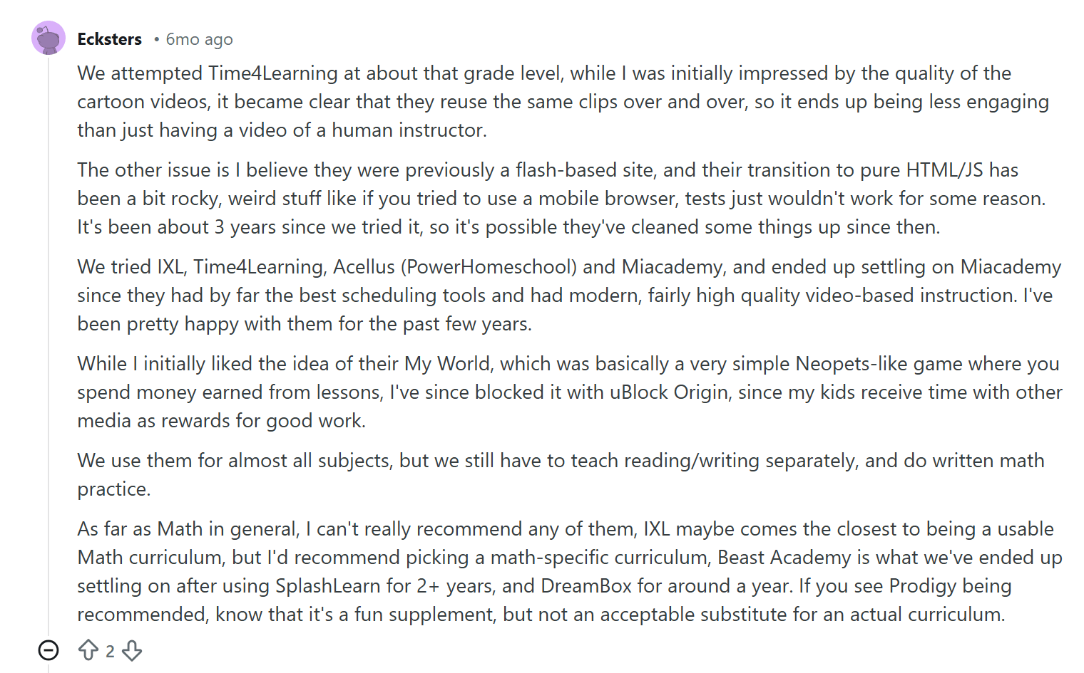 Reasons to choose Time4Learning alternatives