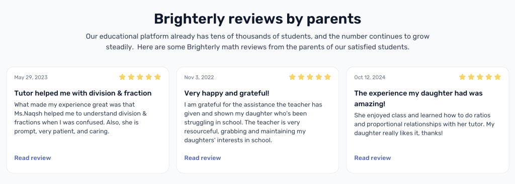 2 - Brighterly tutor reviews