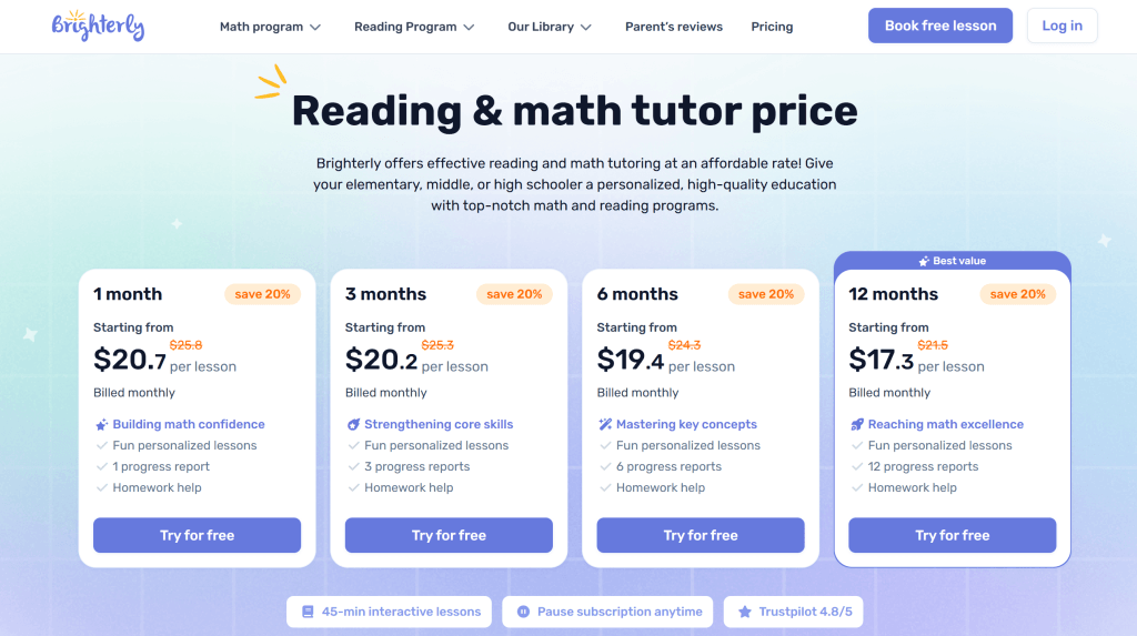 How much is Brighterly?