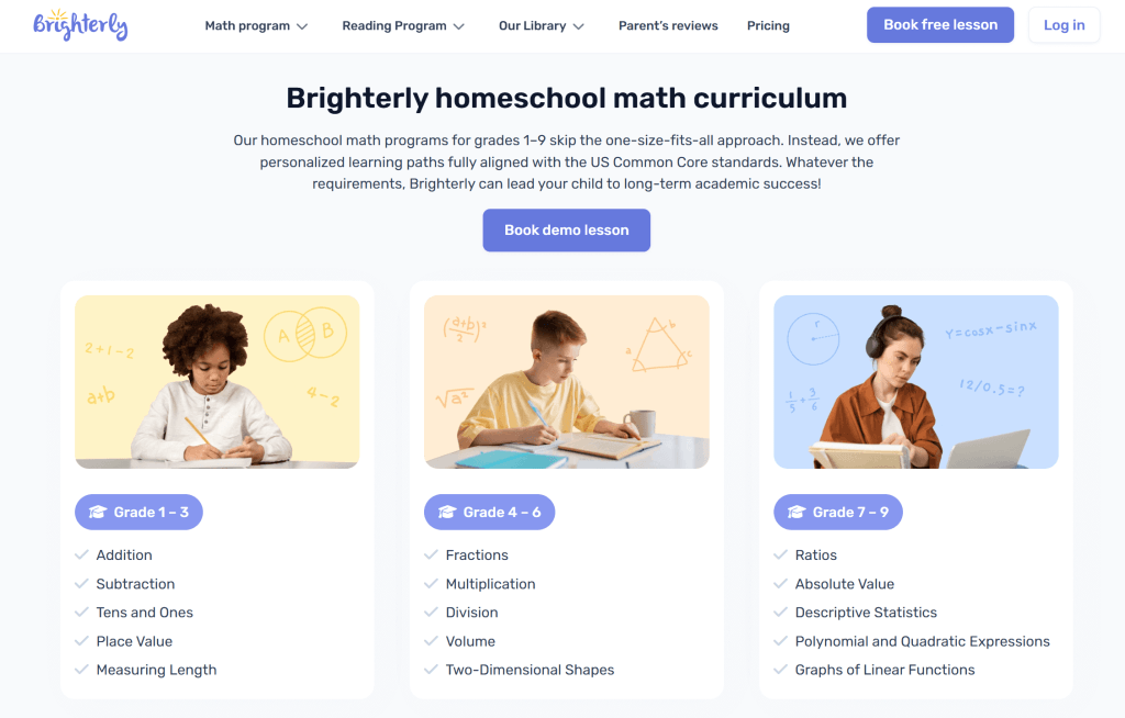 Brighterly homeschool math curriculum for ADHD