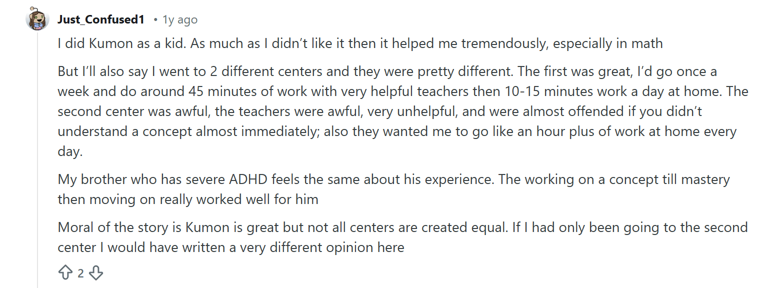 Common complaints about Kumon: