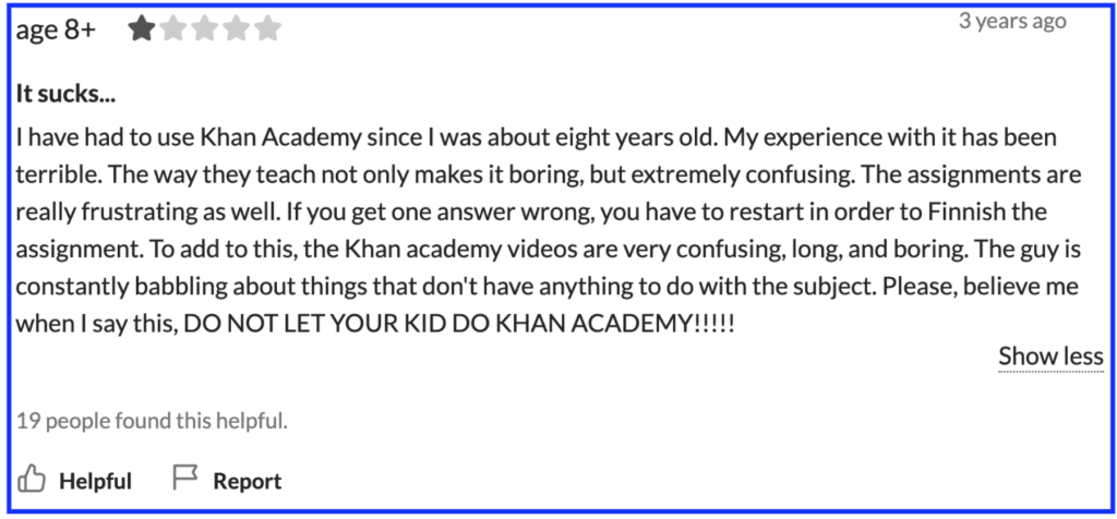 What are the disadvantages of using Khan Academy? 
