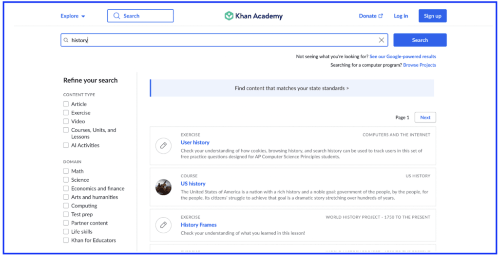 Khan Academy reviews: User interface and experience
