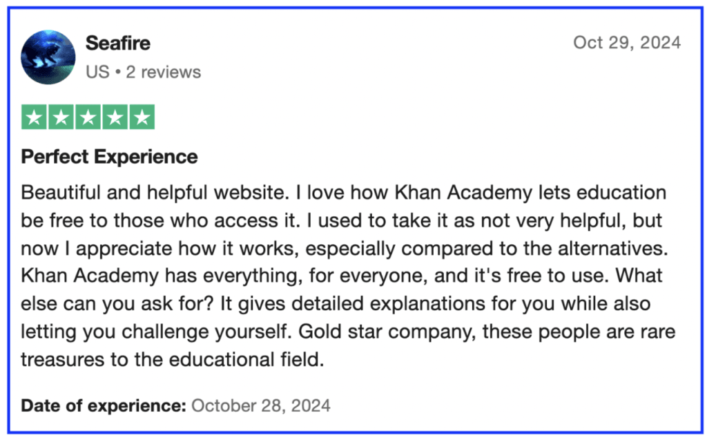 What users love about Khan Academy: