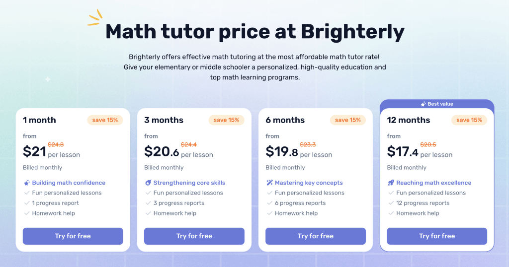 How much does Brighterly cost?