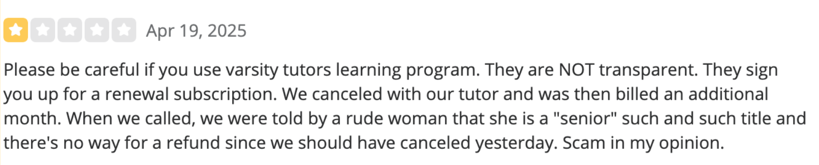 Varsity Tutors Reviews: Customer Support