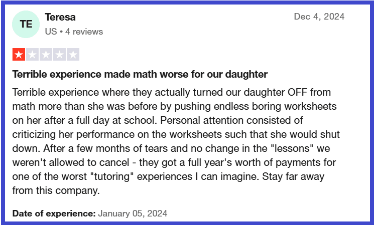 Mathnasium reviews: Why parents decide to cancel