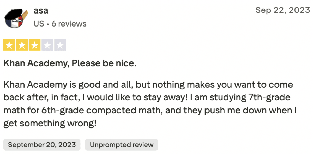 Common complaints about Khan Academy: