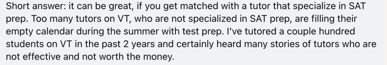 Varsity Tutors rating: Effectiveness and results