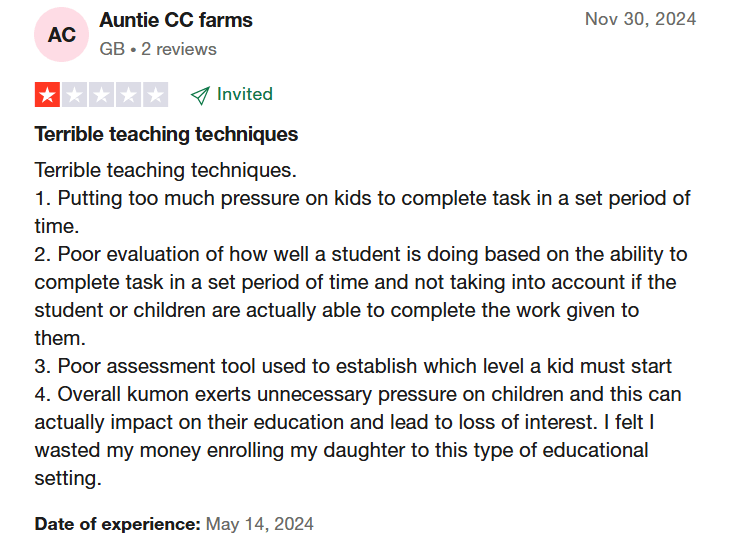 Is Kumon Reading worth it for children? Cons