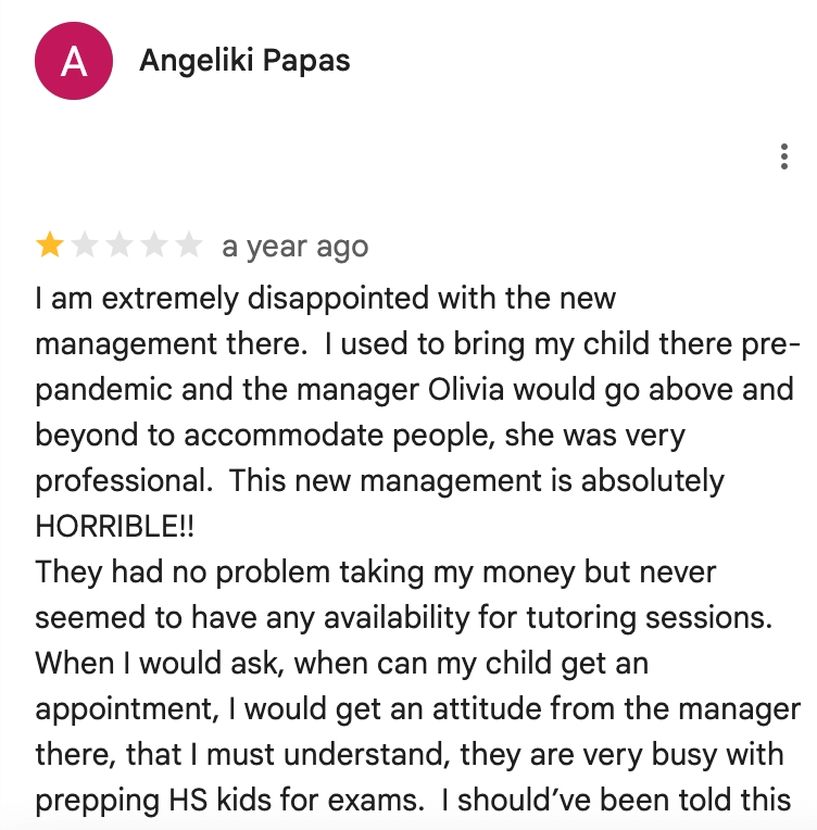 Huntington Learning Center complaints