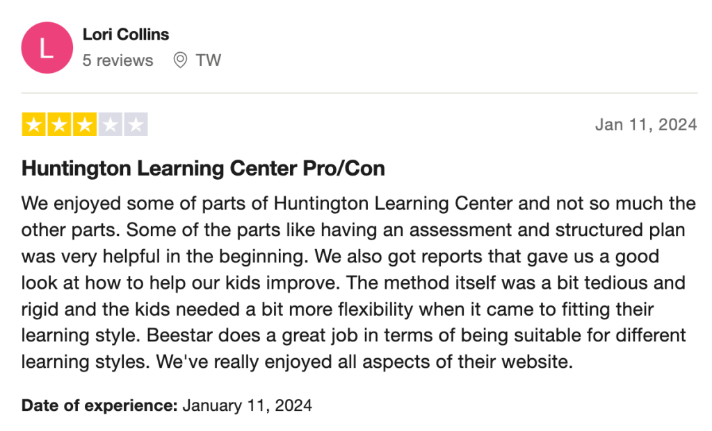 Huntington tutoring reviews: Learning methodologies